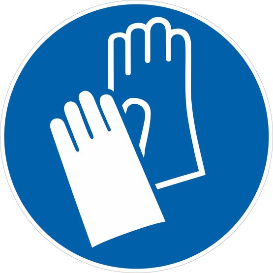 Aufkleber Handschutz benutzen M009