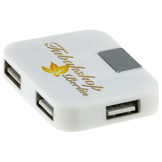 USB Hub mit 4 Ports mit Druck 4-farbig Werbedruck Logo Fotodruck