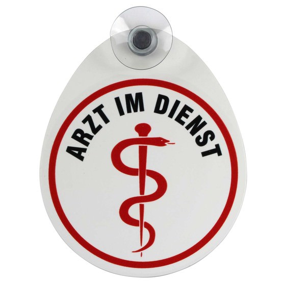 Schild Arzt im Dienst mit Saugnapf Saugnapfschild 1,1 mm GREEN