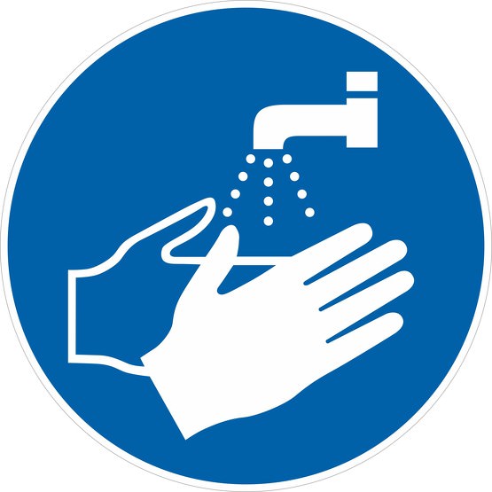 Aufkleber Hände waschen M011