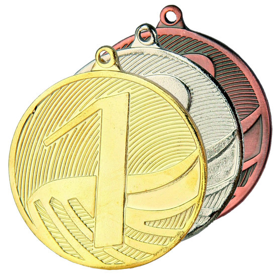 Medaille MD1291 aus Stahl 50 x 3mm Zahlen 1 2 3