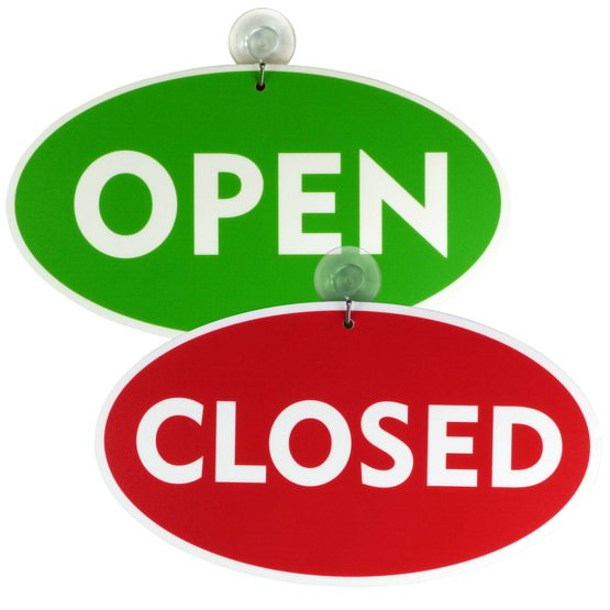 Open Closed geöffnet geschlossen Türschild Schild mit Saugnapf