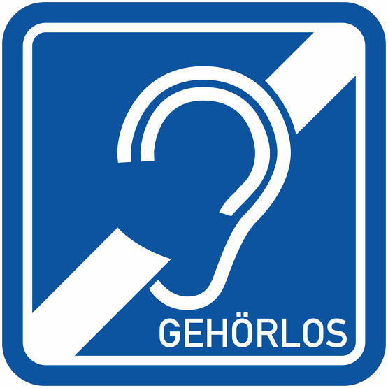 Gehörlos Magnetschild Magnettafel Schild 0,9 mm stark haftend Taubstumm Taub Hörgeschädigt