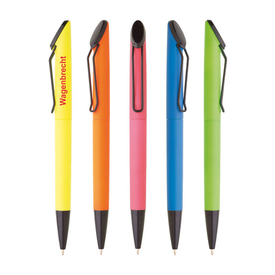 Kugelschreiber ARESTA Neon matt mit Druck Logo Werbung