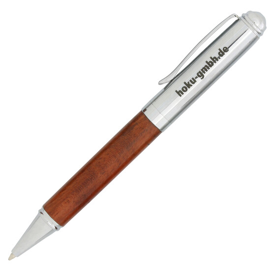 Kugelschreiber LUCA Holz Metall massiv mit Gravur Namen Logo