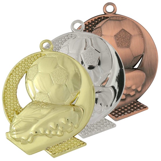 Medaille ELIN Fußball Motiv gold silber bronze 43 x 50 mm
