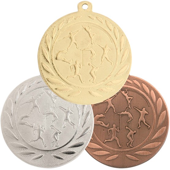 Medaille Leichtathletik aus Stahl gold silber bronze 50 mm