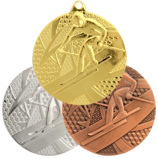 Durchmesser 50 mm Durchmesser Motiv Ski-Slalom Sportland Pokal/Medaille Emblem S.B.J 