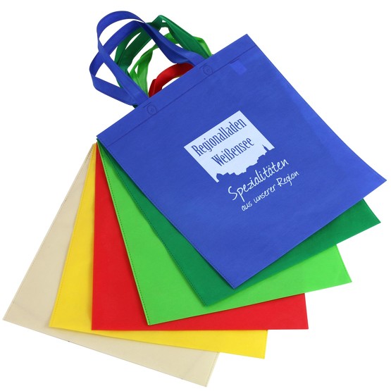 Non Woven Tasche Einkaufstasche mit langen Henkeln mit Druck einfarbig