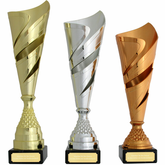 Pokal Pokale mit Gravur gold silber bronze 14 cm 