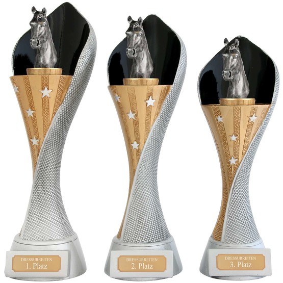 mit Gravur Reiten Reitsport Pokal 10er Set Figur Pokale Turnier Kids Trophäe 