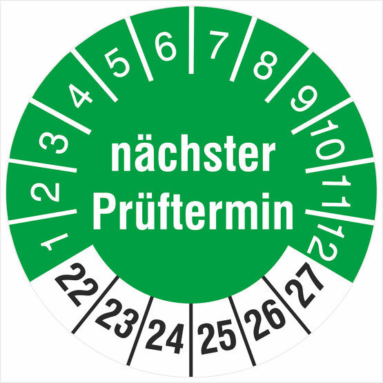 Prüfplaketten 30mm Wartung Nächster Prüftermin Prüfetiketten Prüfplakette 