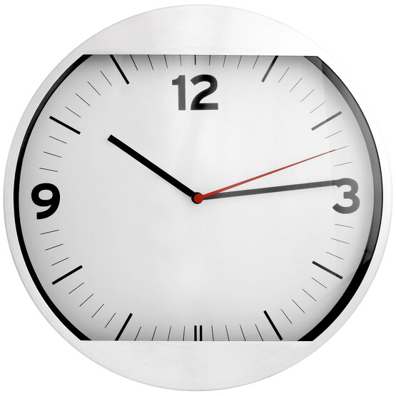 Wanduhr BARI Aluminium analog 29 cm mit Gravur Name Logo